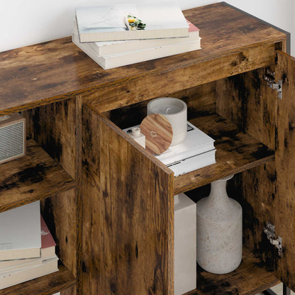 Side Cabinet Smoke Oak 96.5 x 30 x 75 cm Engineered Wood