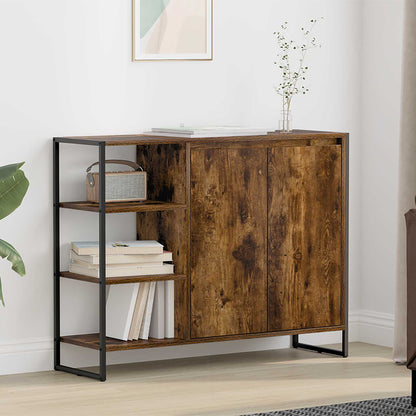 Side Cabinet Smoke Oak 96.5 x 30 x 75 cm Engineered Wood