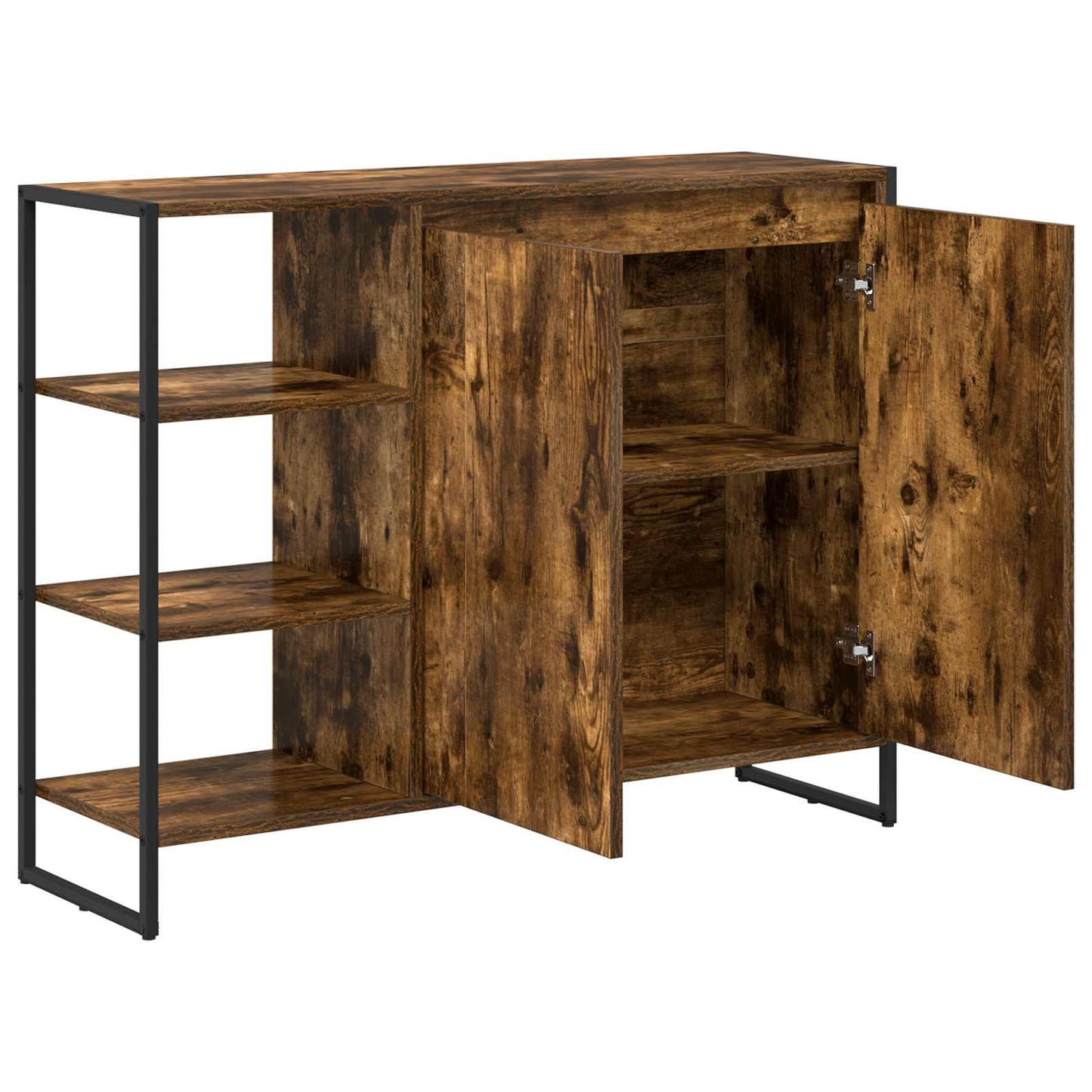 Side Cabinet Smoke Oak 96.5 x 30 x 75 cm Engineered Wood