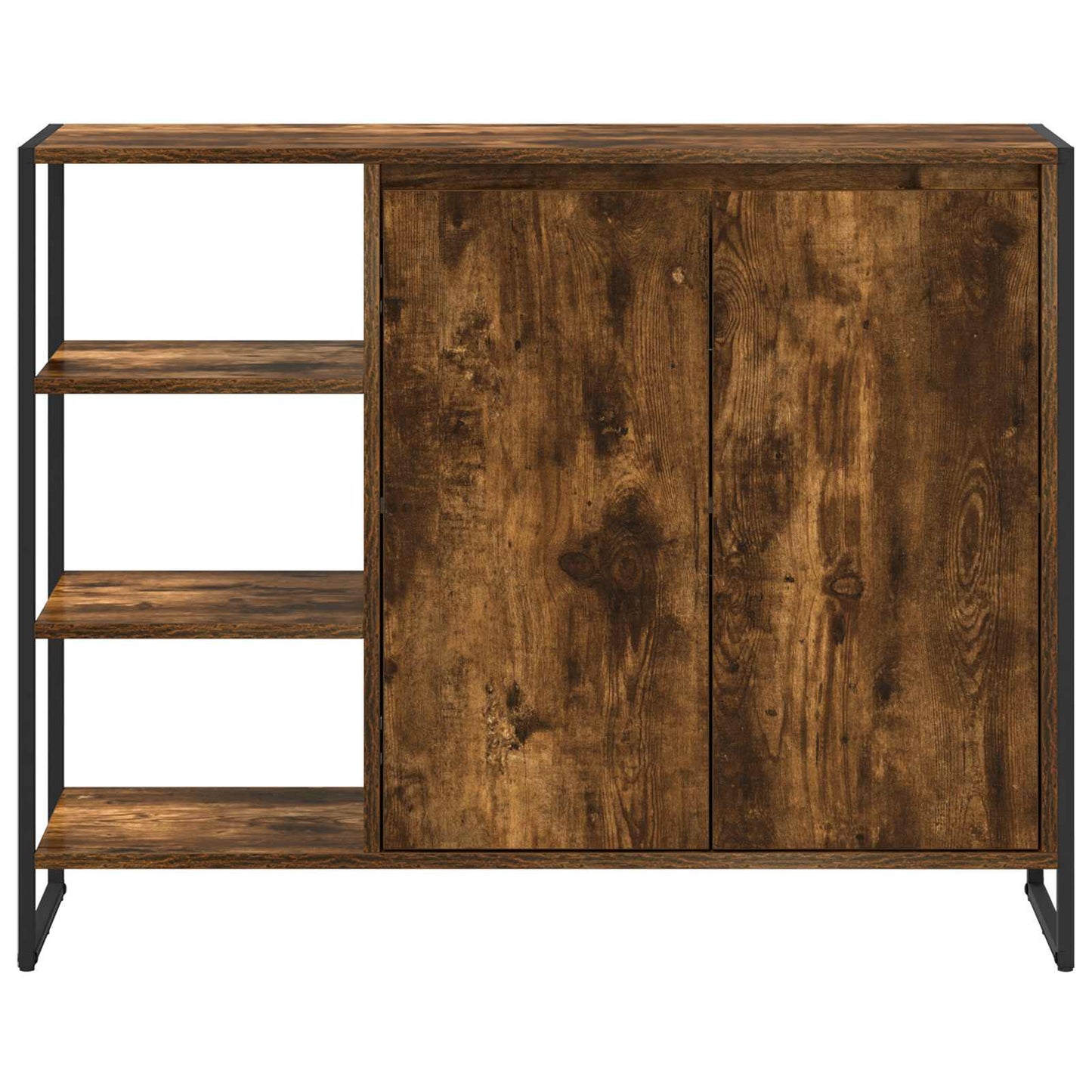 Side Cabinet Smoke Oak 96.5 x 30 x 75 cm Engineered Wood