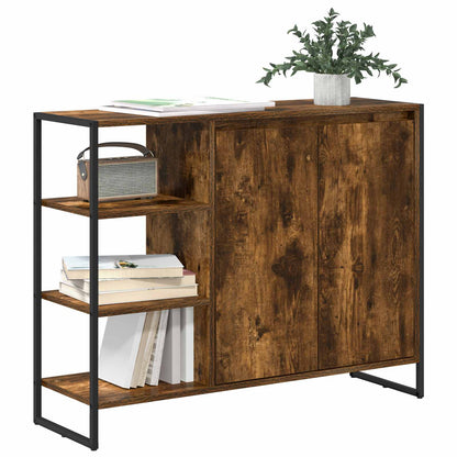 Side Cabinet Smoke Oak 96.5 x 30 x 75 cm Engineered Wood