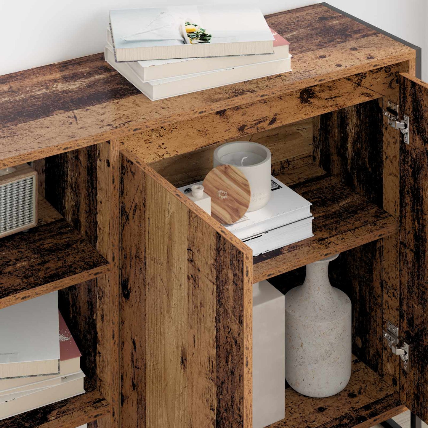 Side Cabinet Old Wood 96.5 x 30 x 75 cm Engineered Wood