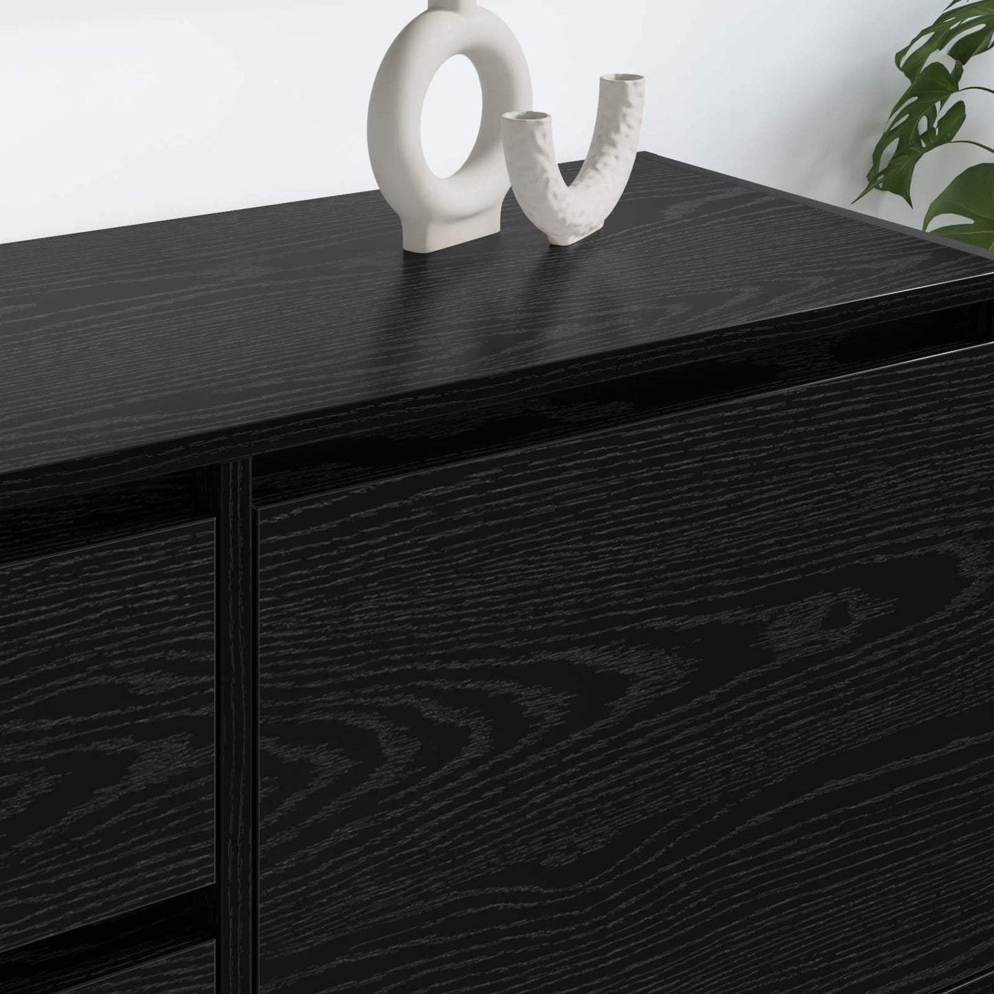 TV Cabinet Black Oak 100 x 36 x 49.5 cm Engineered Wood