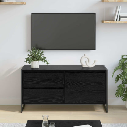 TV Cabinet Black Oak 100 x 36 x 49.5 cm Engineered Wood