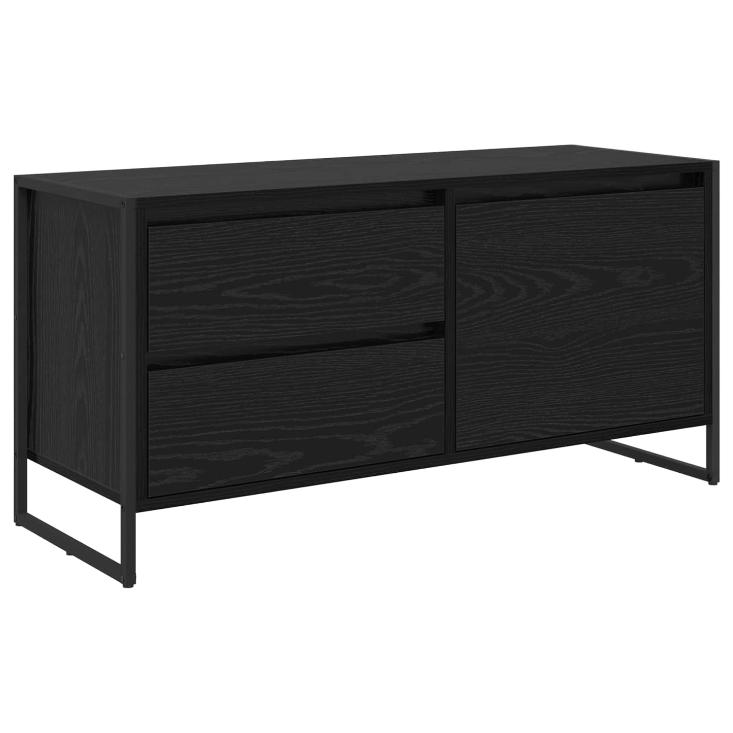 TV Cabinet Black Oak 100 x 36 x 49.5 cm Engineered Wood