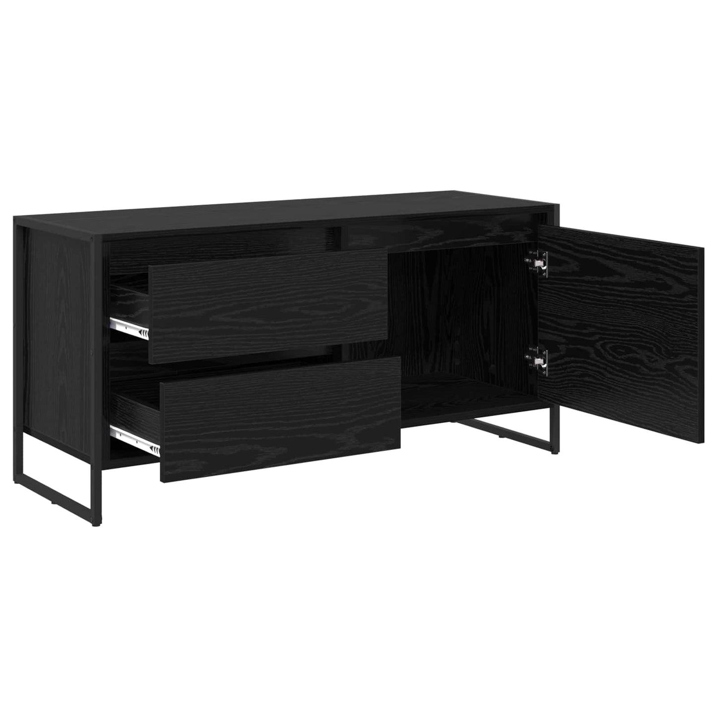 TV Cabinet Black Oak 100 x 36 x 49.5 cm Engineered Wood