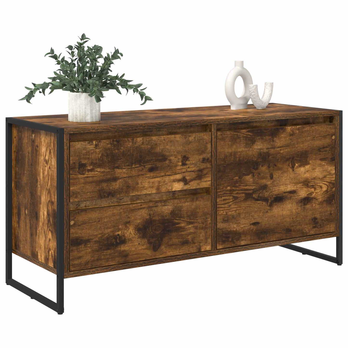TV Cabinet Smoke Oak 100 x 36 x 49.5 cm Engineered Wood