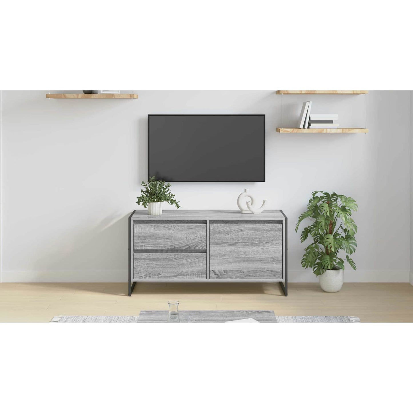 TV Cabinet Grey Sonoma 100 x 36 x 49.5 cm Engineered Wood