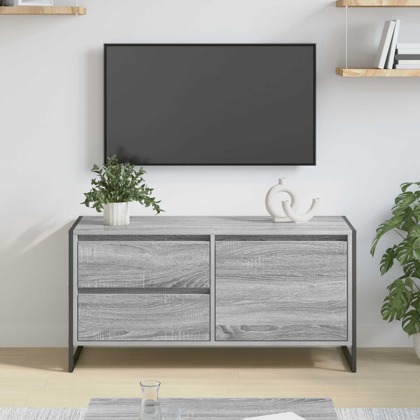 TV Cabinet Grey Sonoma 100 x 36 x 49.5 cm Engineered Wood