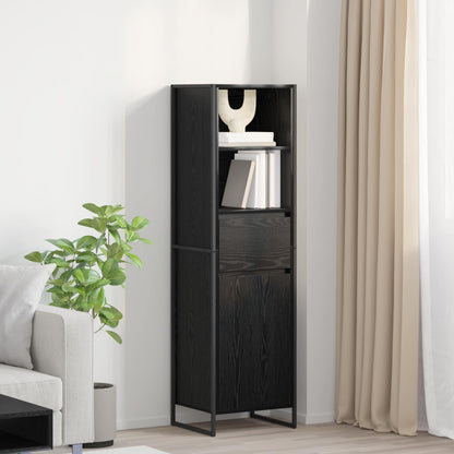 Book Cabinet Black Oak 43 x 36 x 150.5 cm Engineered Wood