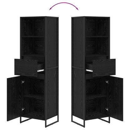 Book Cabinet Black Oak 43 x 36 x 150.5 cm Engineered Wood