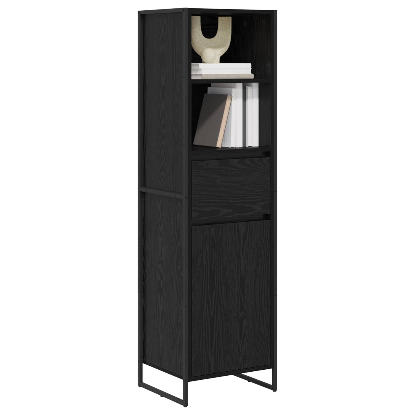 Book Cabinet Black Oak 43 x 36 x 150.5 cm Engineered Wood