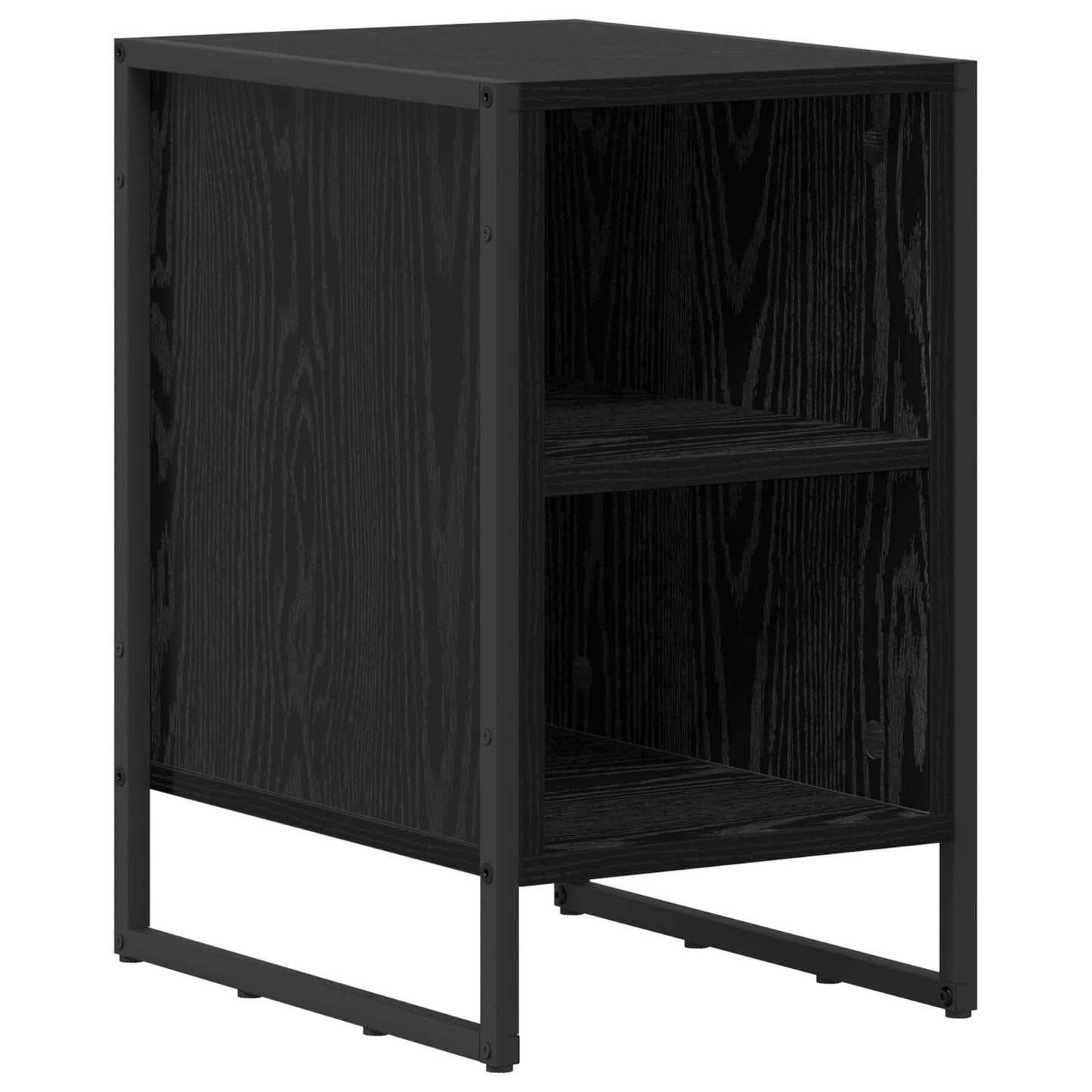 Bedside Table Black Oak 39.5 x 30 x 50 cm Engineered Wood