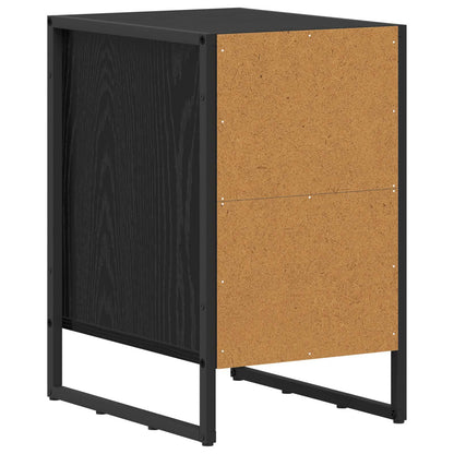Bedside Table Black Oak 39.5 x 30 x 50 cm Engineered Wood