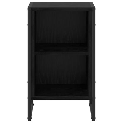 Bedside Table Black Oak 39.5 x 30 x 50 cm Engineered Wood