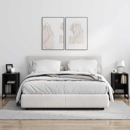 Bedside Table 2 pcs Black Oak 39.5 x 30 x 50 cm Engineered Wood