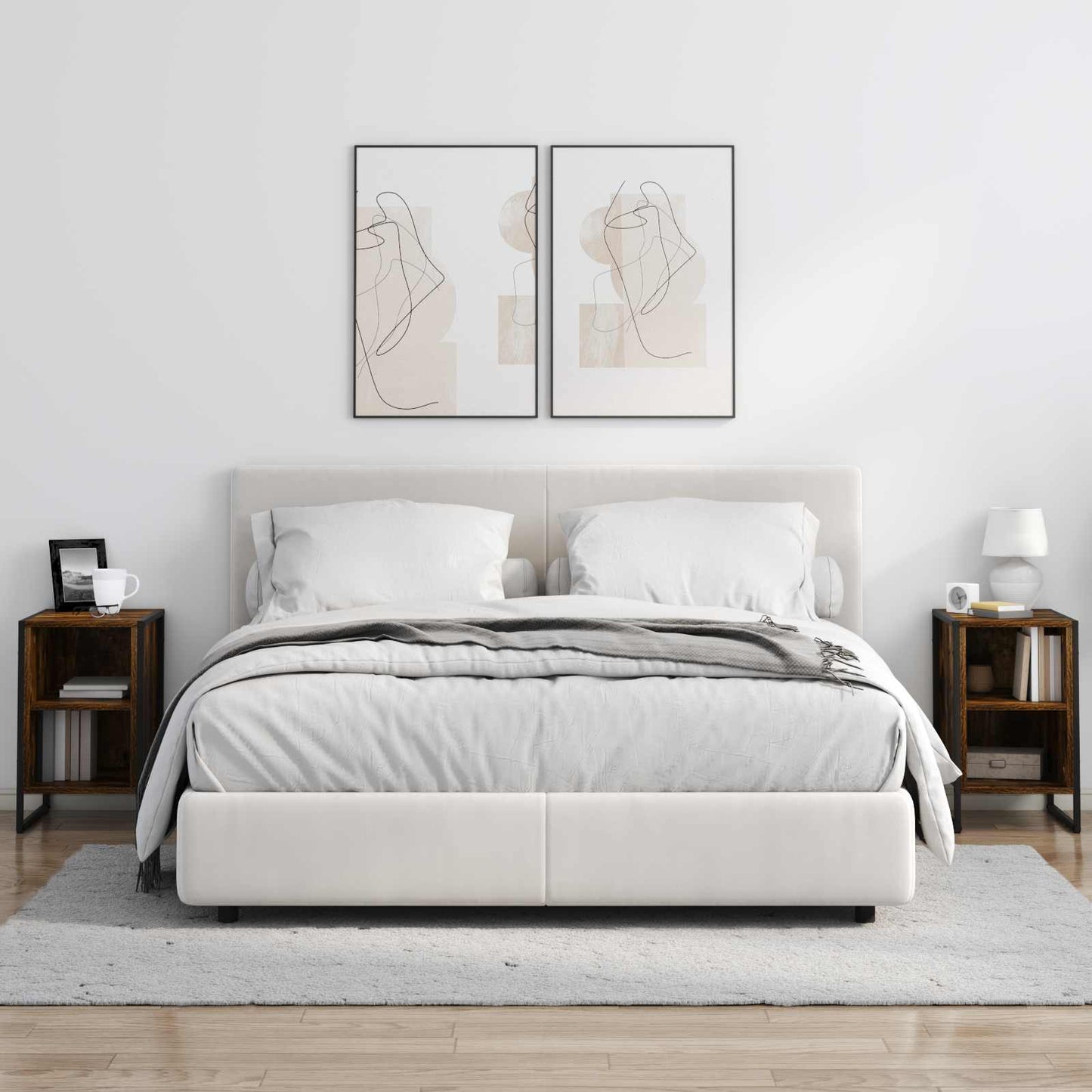 Bedside Table Smoke Oak 39.5 x 30 x 50 cm Engineered Wood