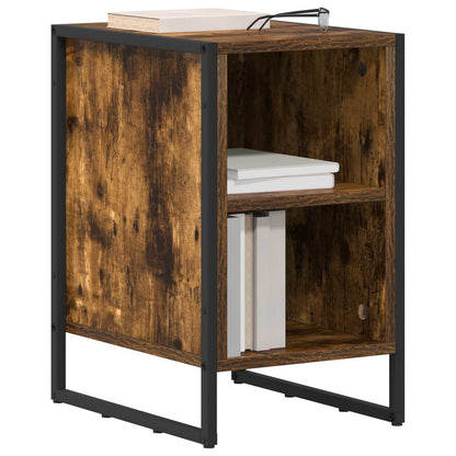 Bedside Table Smoke Oak 39.5 x 30 x 50 cm Engineered Wood