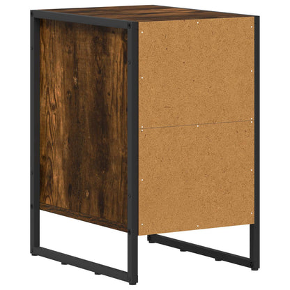 Bedside Table 2 pcs Smoke Oak 39.5 x 30 x 50 cm Engineered Wood
