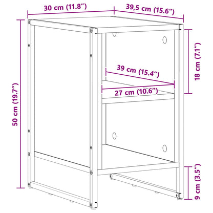 Bedside Table Grey Sonoma 39.5 x 30 x 50 cm Engineered Wood