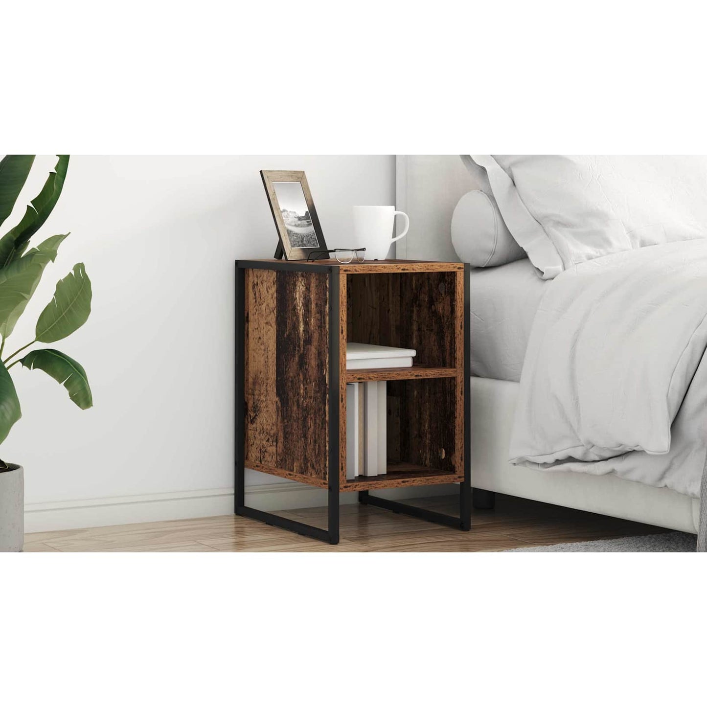 Bedside Table Old Wood 39.5 x 30 x 50 cm Engineered Wood
