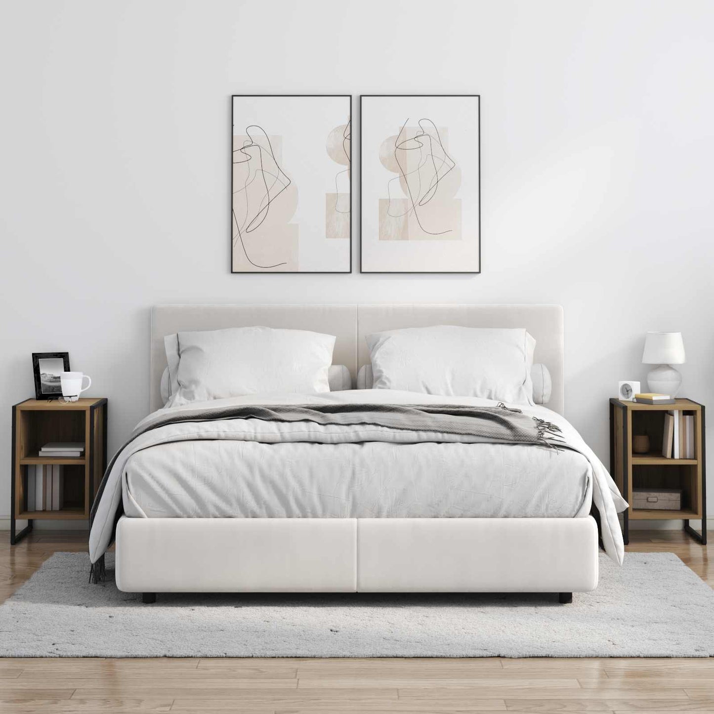 Bedside Table 2 pcs Artisian Oak 39.5 x 30 x 50 cm