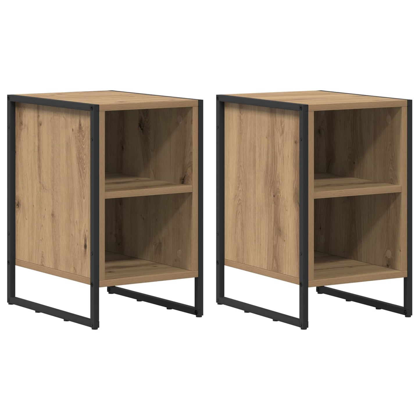 Bedside Table 2 pcs Artisian Oak 39.5 x 30 x 50 cm