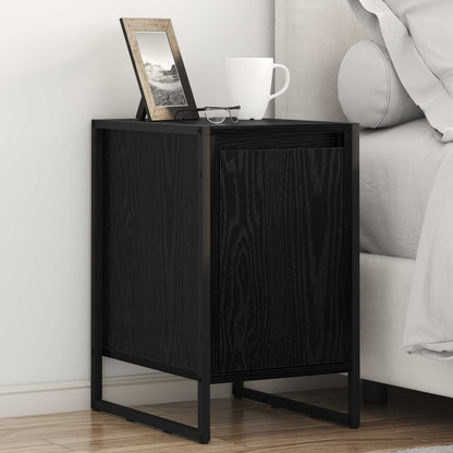 Bedside Table Black Oak 39.5 x 30 x 50 cm Engineered Wood