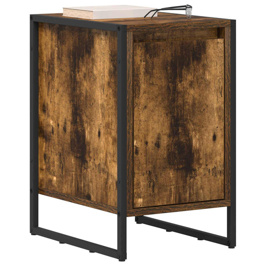 Bedside Table Smoke Oak 39.5 x 30 x 50 cm Engineered Wood