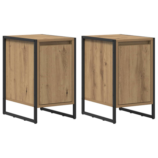 Bedside Table 2 pcs Artisian Oak 39.5 x 30 x 50 cm