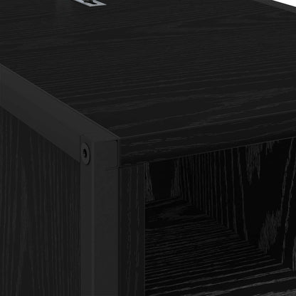 Bedside Table Black Oak 39.5 x 30 x 50 cm Engineered Wood
