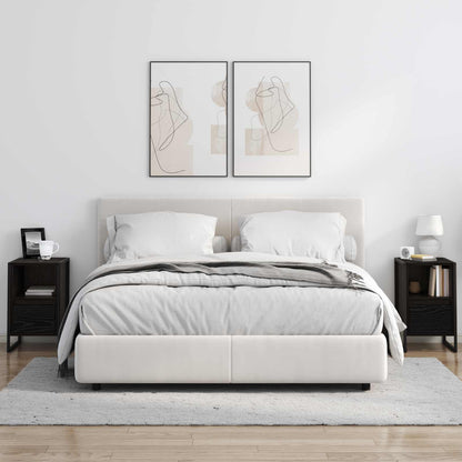 Bedside Table Black Oak 39.5 x 30 x 50 cm Engineered Wood