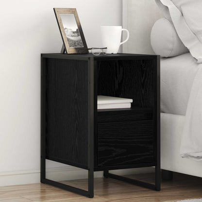 Bedside Table 2 pcs Black Oak 39.5 x 30 x 50 cm Engineered Wood