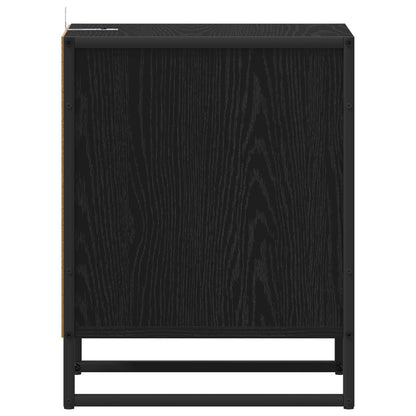 Bedside Table 2 pcs Black Oak 39.5 x 30 x 50 cm Engineered Wood