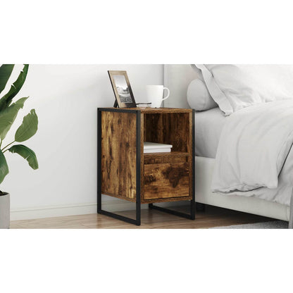 Bedside Table Smoke Oak 39.5 x 30 x 50 cm Engineered Wood
