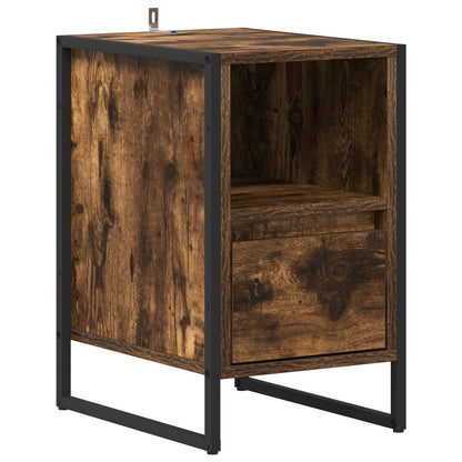 Bedside Table Smoke Oak 39.5 x 30 x 50 cm Engineered Wood