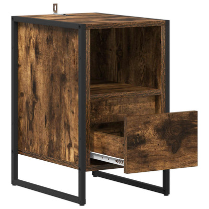 Bedside Table Smoke Oak 39.5 x 30 x 50 cm Engineered Wood
