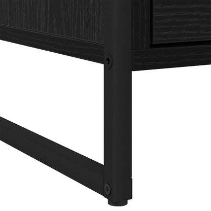 Bedside Table Black Oak 50 x 39.5 x 50 cm Engineered Wood