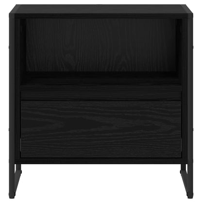 Bedside Table Black Oak 50 x 39.5 x 50 cm Engineered Wood