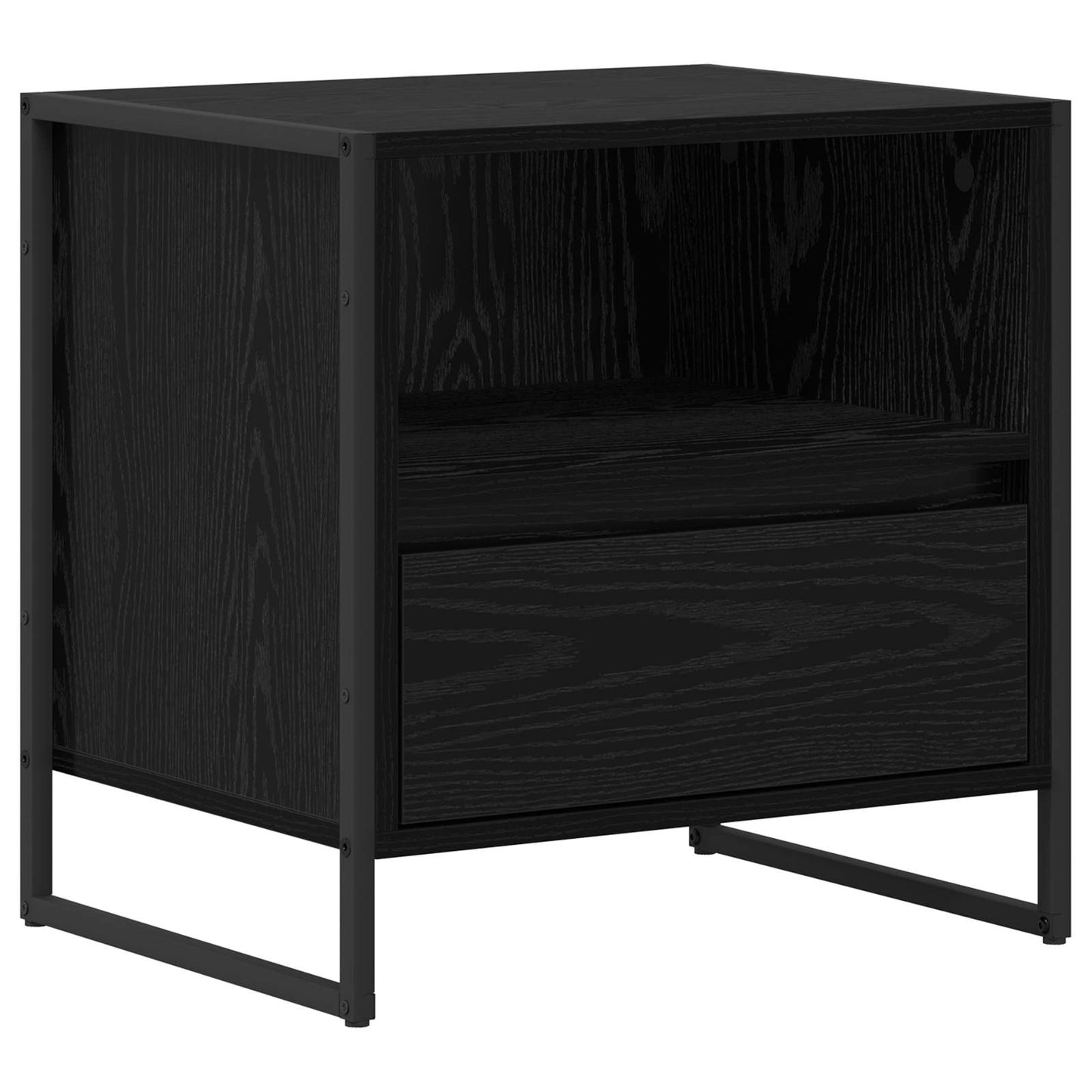 Bedside Table 2 pcs Black Oak 50 x 39.5 x 50 cm Engineered Wood