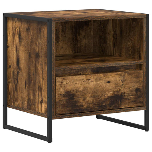 Bedside Table Smoke Oak 50 x 39.5 x 50 cm Engineered Wood