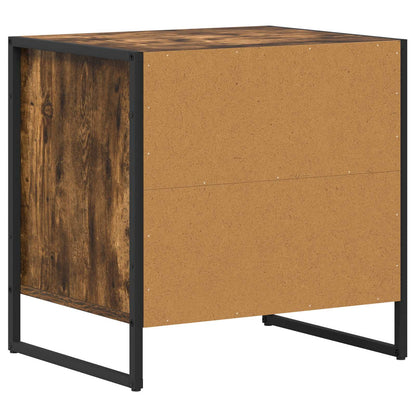 Bedside Table Smoke Oak 50 x 39.5 x 50 cm Engineered Wood