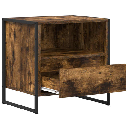Bedside Table Smoke Oak 50 x 39.5 x 50 cm Engineered Wood