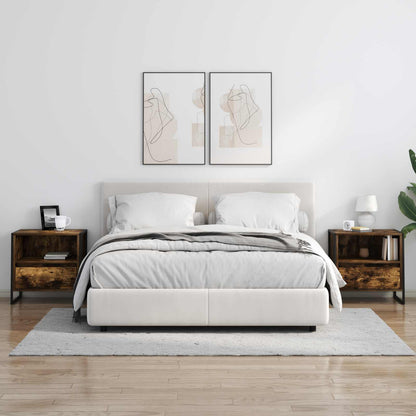 Bedside Table 2 pcs Smoke Oak 50 x 39.5 x 50 cm Engineered Wood