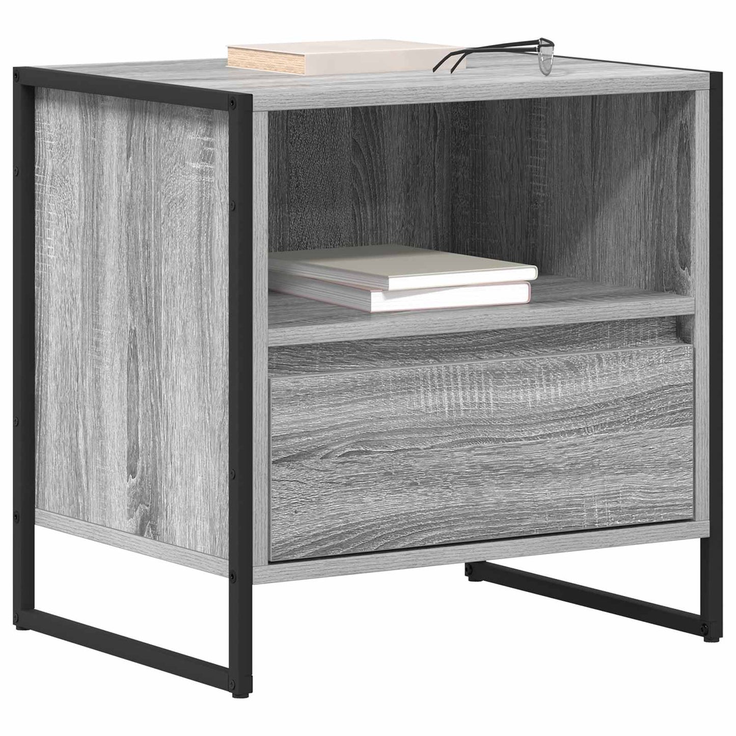 Bedside Table Grey Sonoma 50 x 39.5 x 50 cm Engineered Wood