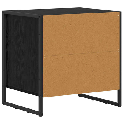 Bedside Table Black Oak 50 x 39.5 x 50 cm Engineered Wood