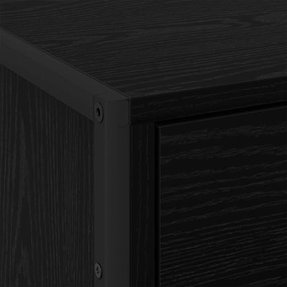 Bedside Table 2 pcs Black Oak 50 x 39.5 x 50 cm Engineered Wood