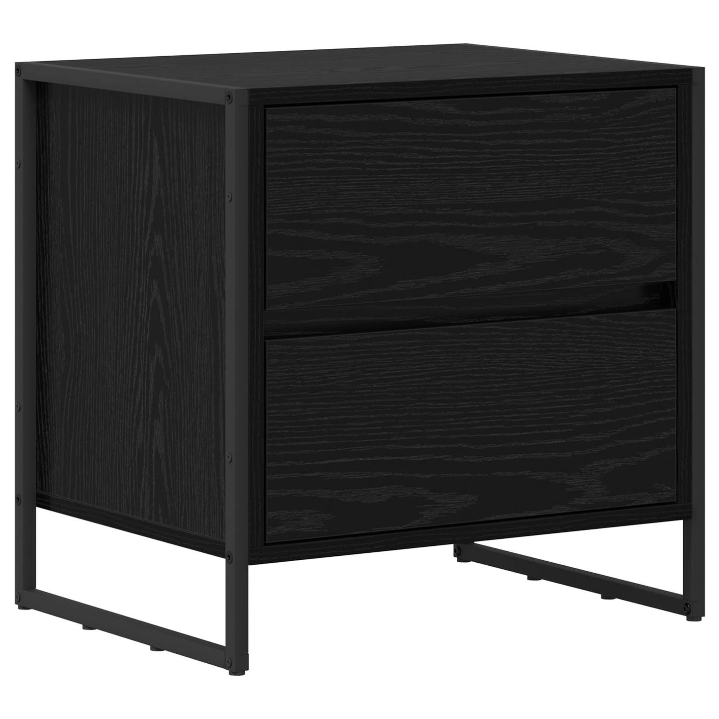 Bedside Table 2 pcs Black Oak 50 x 39.5 x 50 cm Engineered Wood