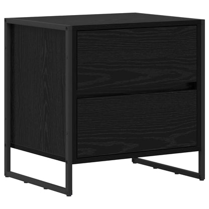 Bedside Table 2 pcs Black Oak 50 x 39.5 x 50 cm Engineered Wood