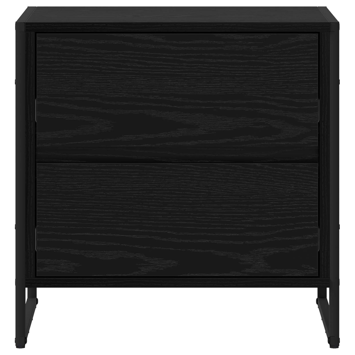 Bedside Table 2 pcs Black Oak 50 x 39.5 x 50 cm Engineered Wood